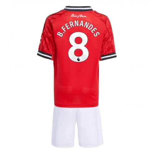 Dres Manchester United Bruno Fernandes #8 Domaci za djecu 2025-26 Kratak Rukav (+ kratke hlače)
